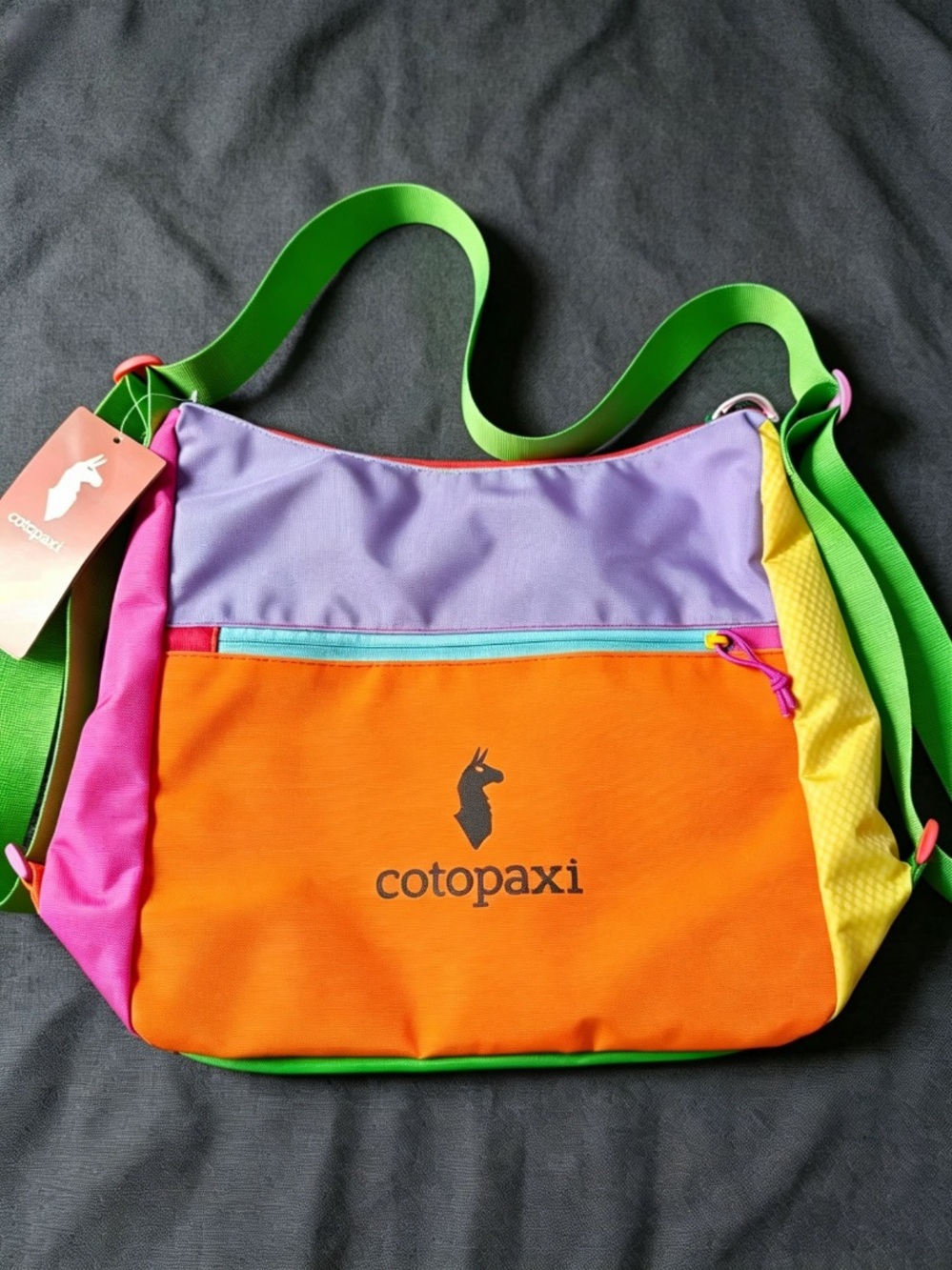 cotopaxi Multicolor Crossbody Bag - Orange, Purple, Pink, Yellow, Green